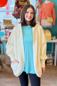 Janely Hooded Cardigan - White