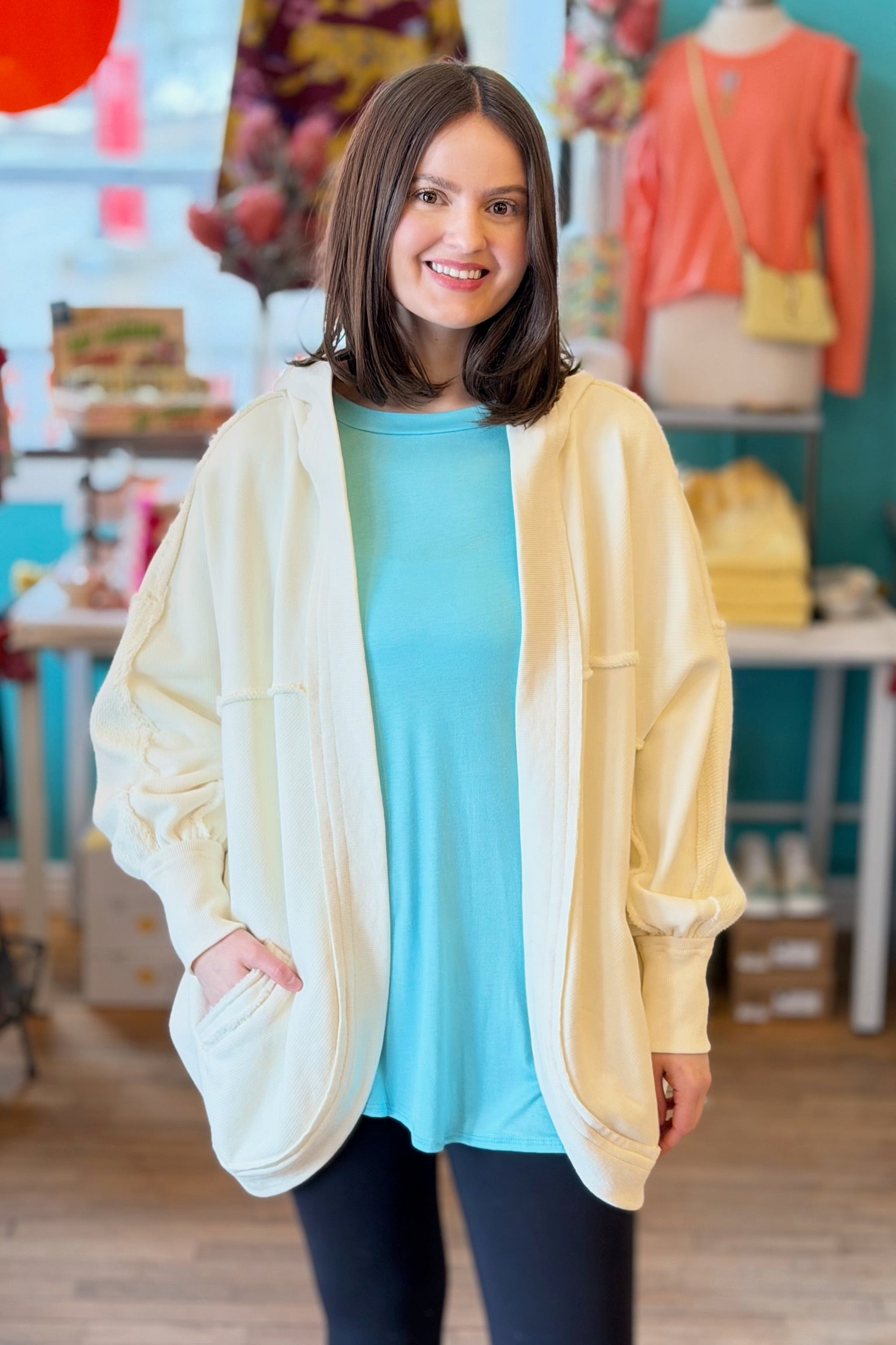 Janely Hooded Cardigan - White