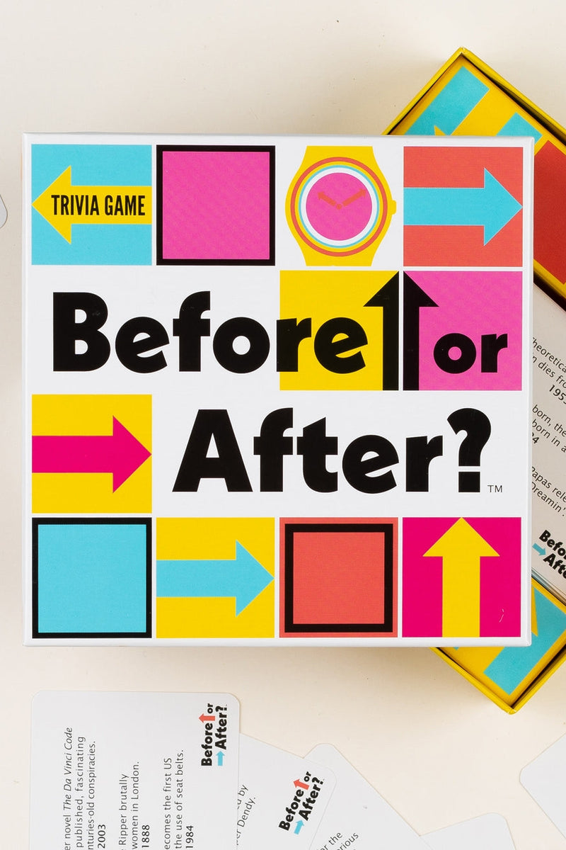Funny Game Trivia Before or After? Great Gifts.  Players 2+, Ages 14+