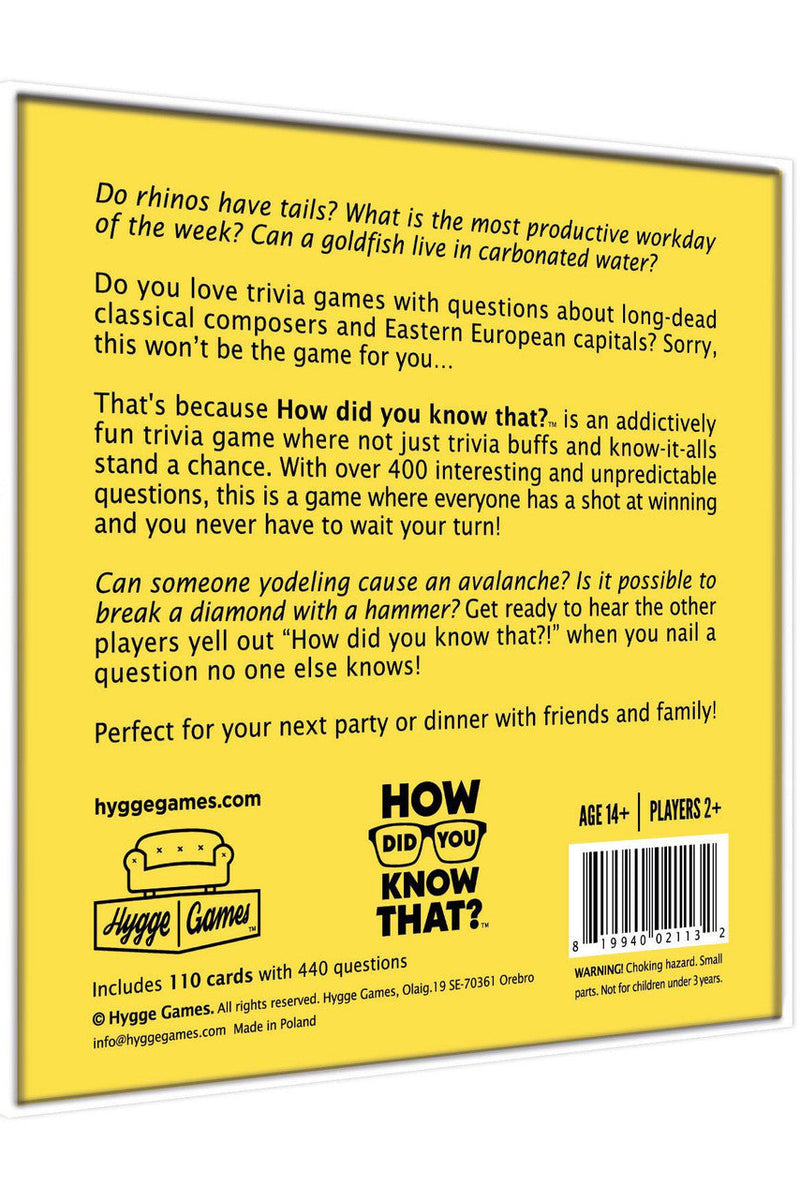 Card Game - How Did You Know That?