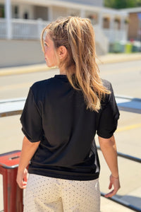 Knot Short Sleeve Top - Black