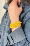 10 Piece Stackable Boho Bracelet - Canary
