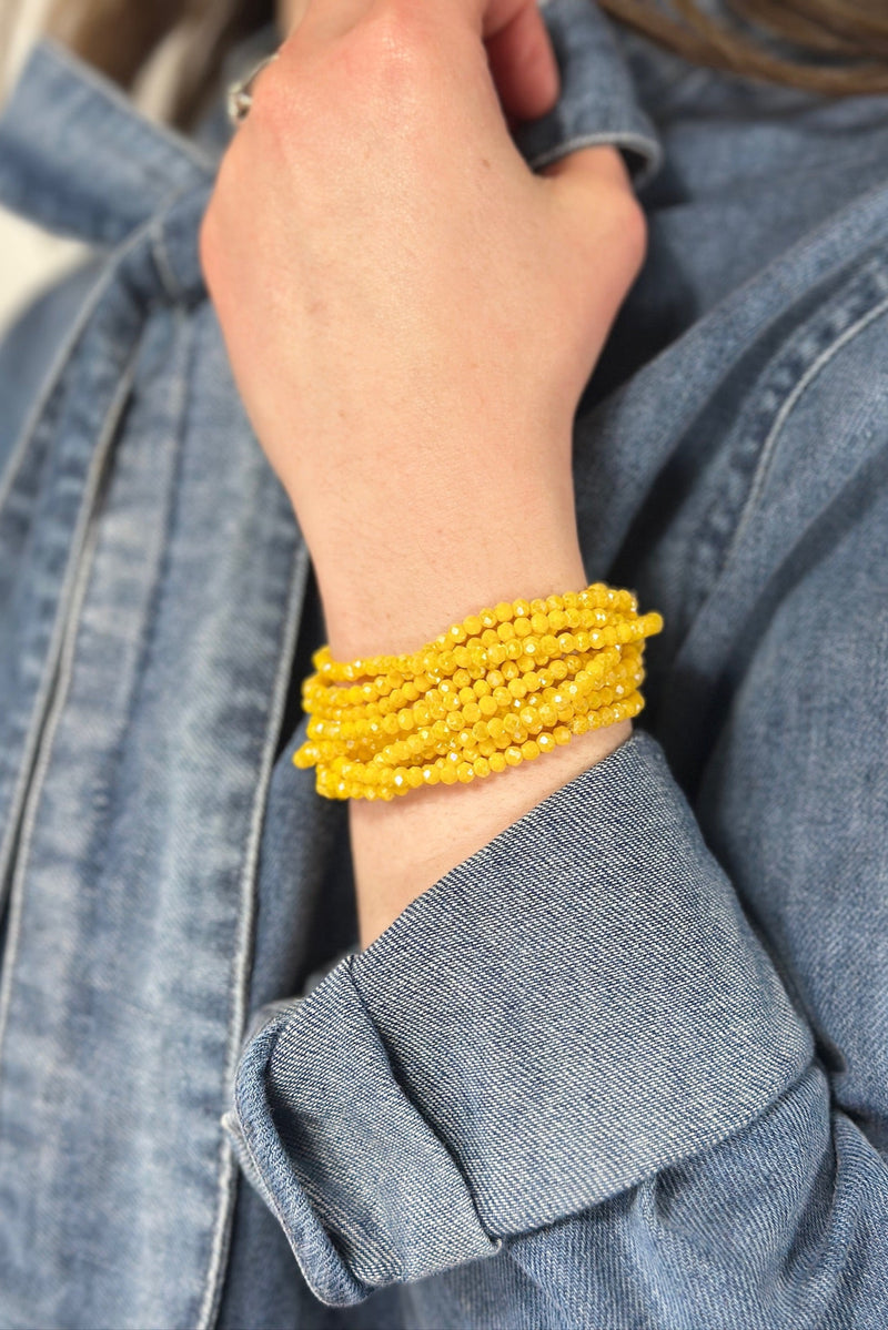 10 Piece Stackable Boho Bracelet - Canary