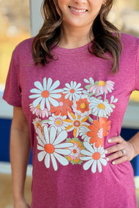 Blooming Spring Flower Tee - Berry