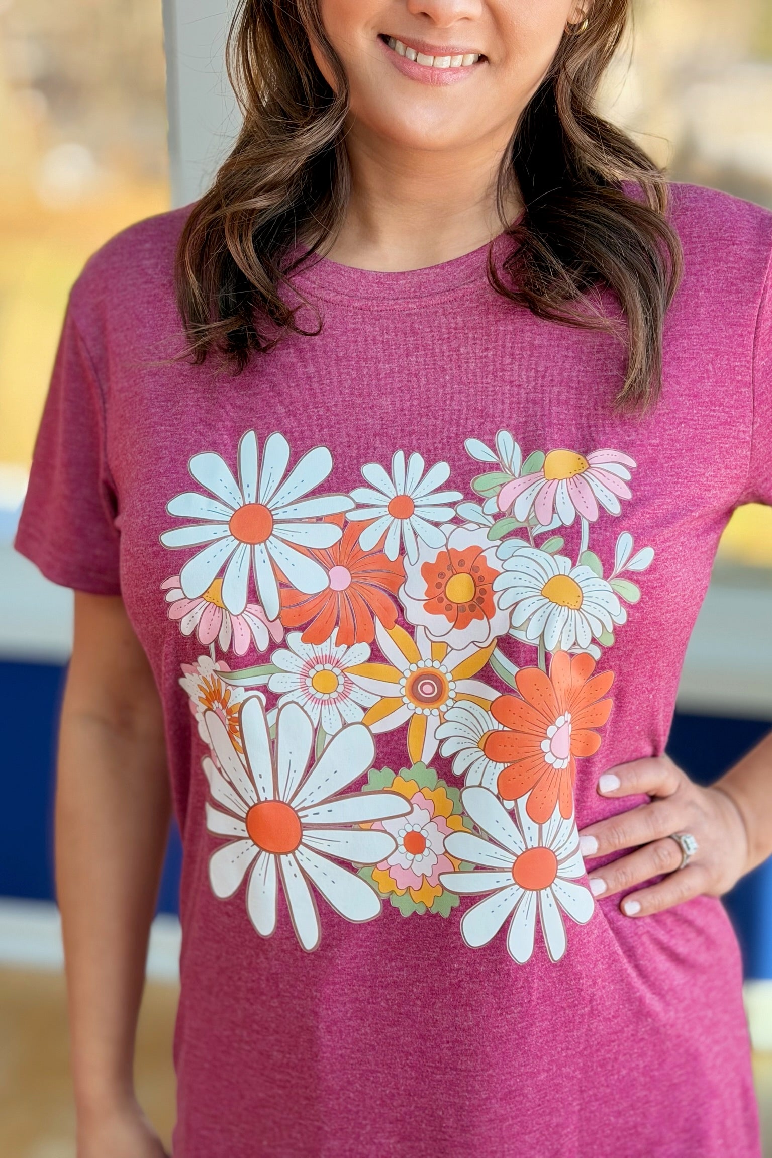 Blooming Spring Flower Tee - Berry