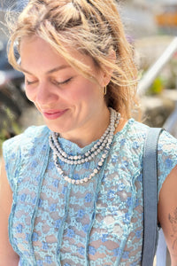 Porcelain & Resin Beaded Layered Necklace