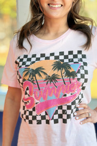 Checkered Summer Graphic Tee