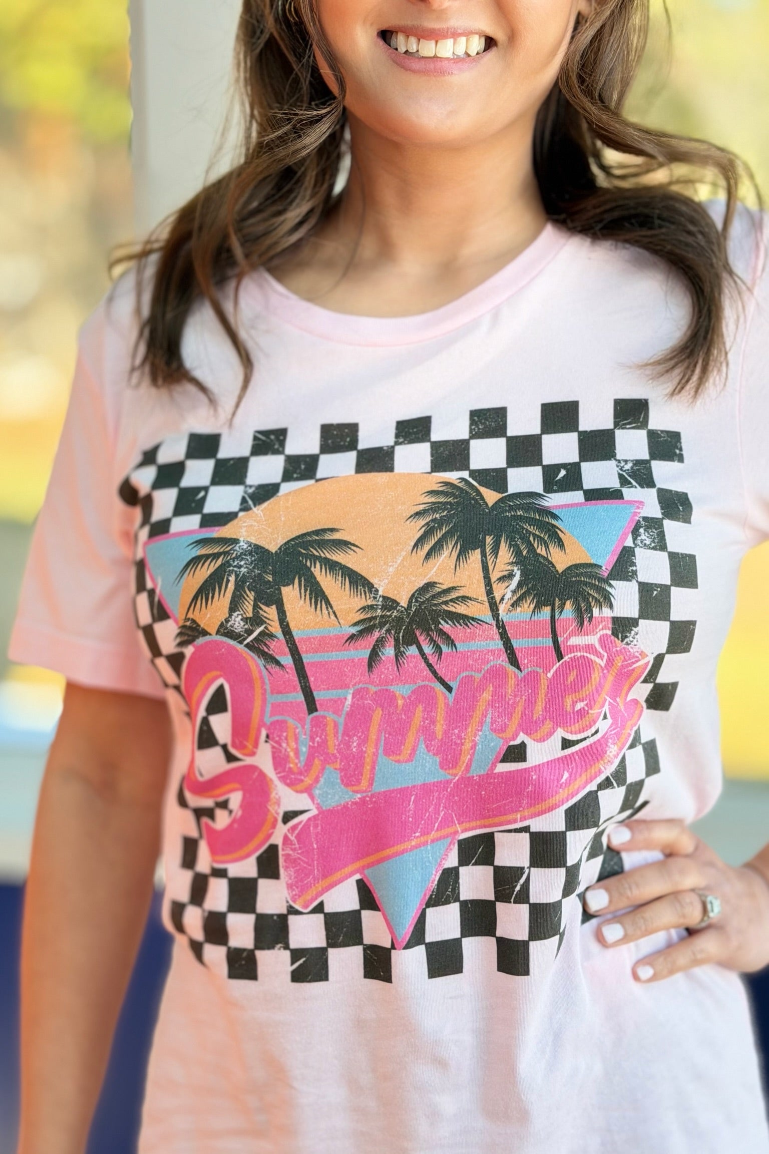 Checkered Summer Graphic Tee