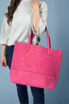 The Taylor Tote - Pink Suede