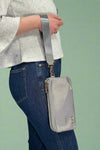 Cove Double Zip Nylon Wristlet - Gray