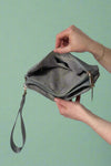 Cove Double Zip Nylon Wristlet - Gray