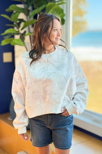 Camouflage Dropped Shoulders Sweatshirt - Grey