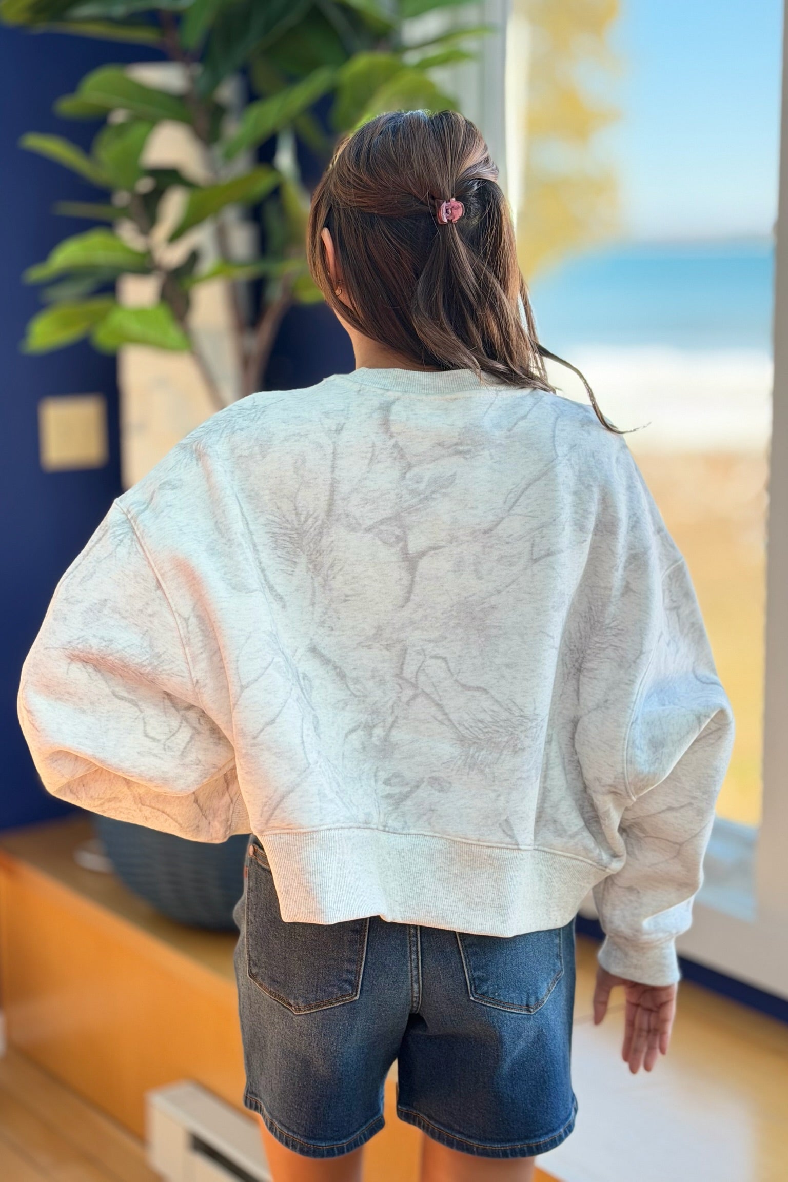 Camouflage Dropped Shoulders Sweatshirt - Grey