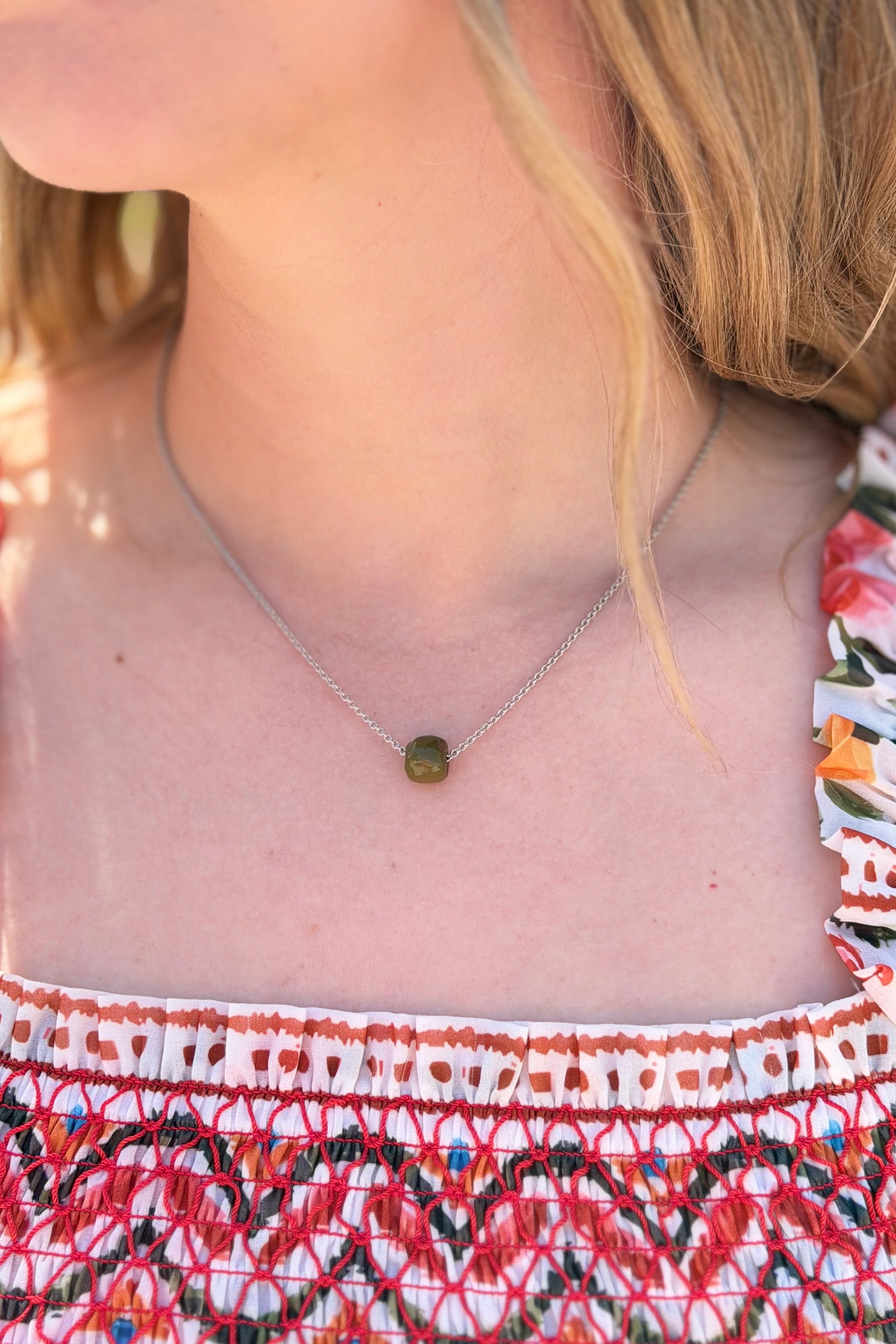 One Little Bead Necklace Silver