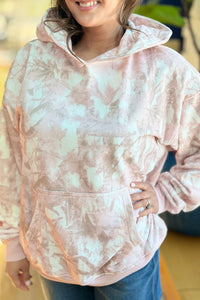 Floral Printed Fleece Hoodie - Pink Camo