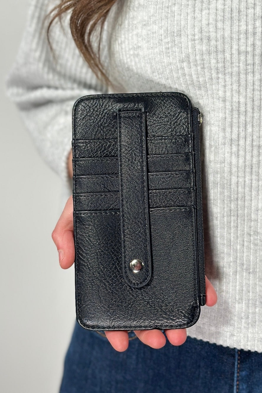 Marie Credit Card Sleeve - Black K. Carroll Wallet Strap ID RFID Cute Spot Marie Credit Card Sleeve - Black K. Carroll Wallet Strap ID RFID Cute Spot