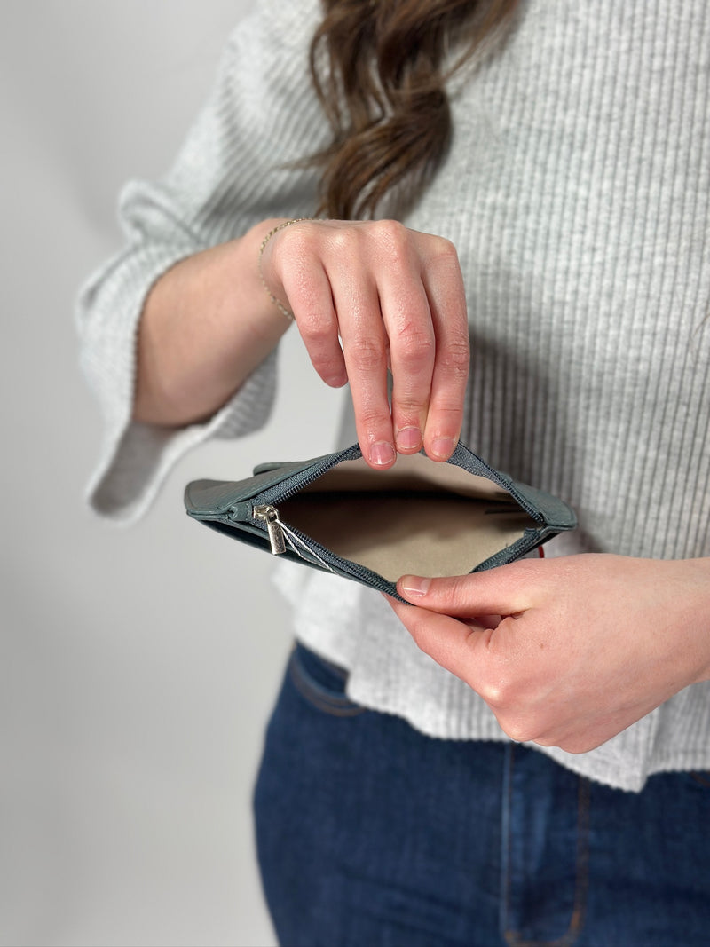 Marie Credit Card Sleeve - Blue Slate