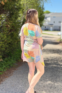 Geometric Button Down Dress - Multi