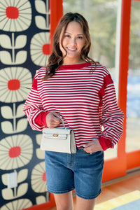 Color-Block Stripe Backless Top
