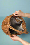 Lena Ruched Round Handle Bag - Taupe