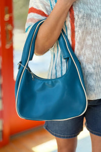 Charity Hobo & Crossbody - Teal Ivory