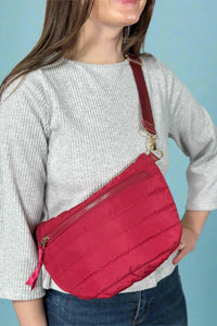 Jolie Puffer Belt Bag - Crimson Red