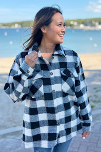 Plaid Jacket - Black & Cream