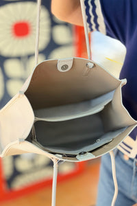 Whitney 3 Compartment Tote - White