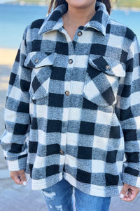 Plaid Jacket - Black & Cream