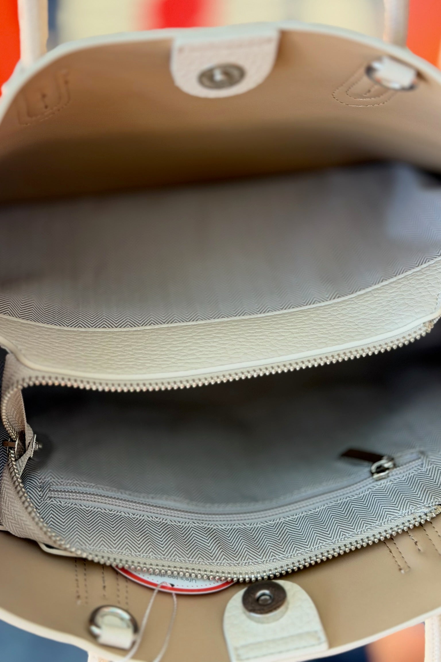 Whitney 3 Compartment Tote - White