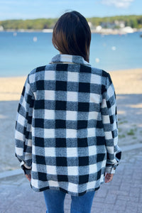 Plaid Jacket - Black & Cream