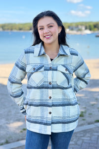 Plaid Jacket - Cream, Black & Gray