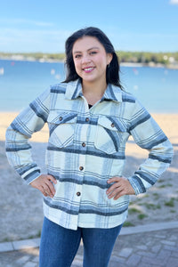 Plaid Jacket - Cream, Black & Gray
