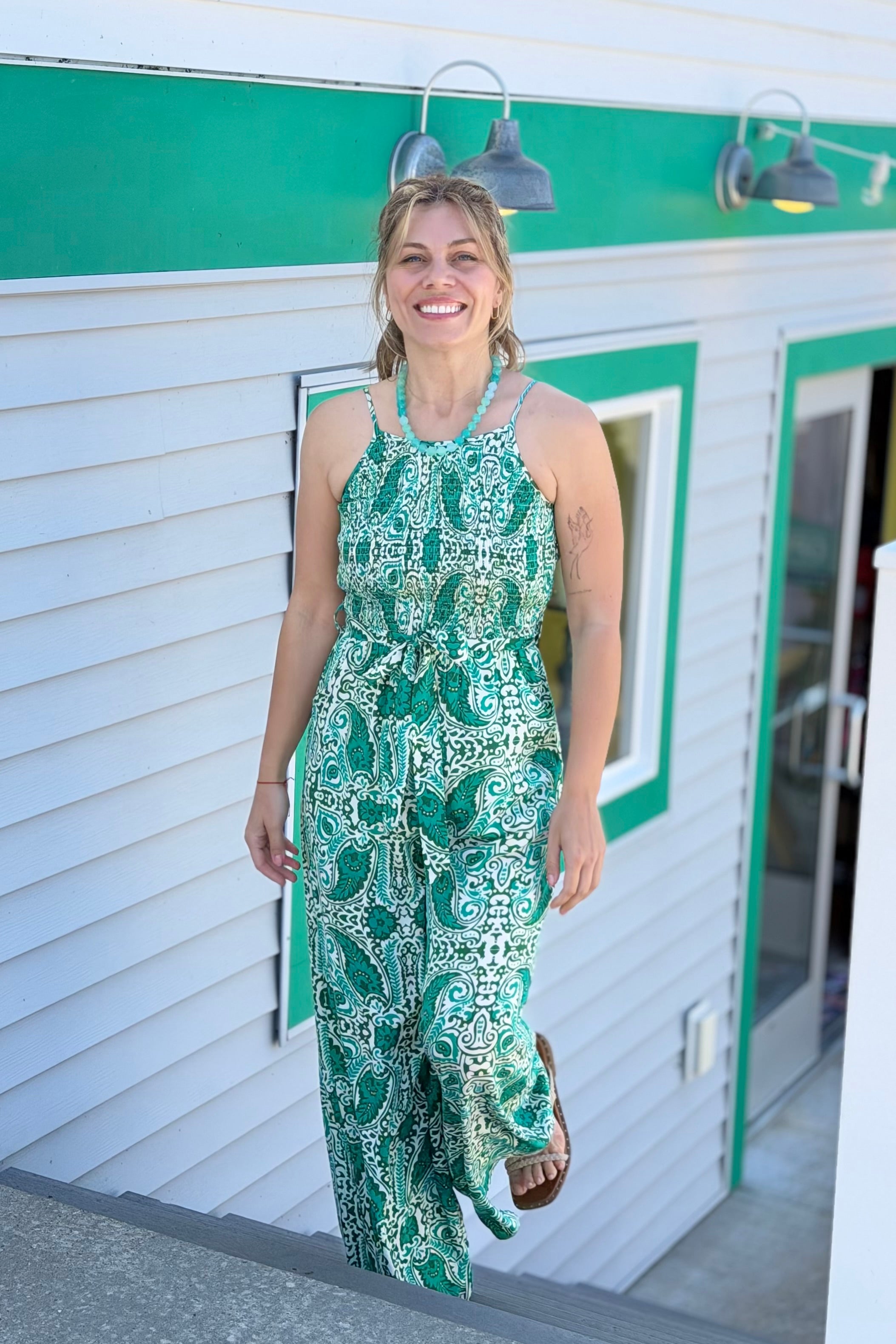 Tube Top Jumpsuit - Green