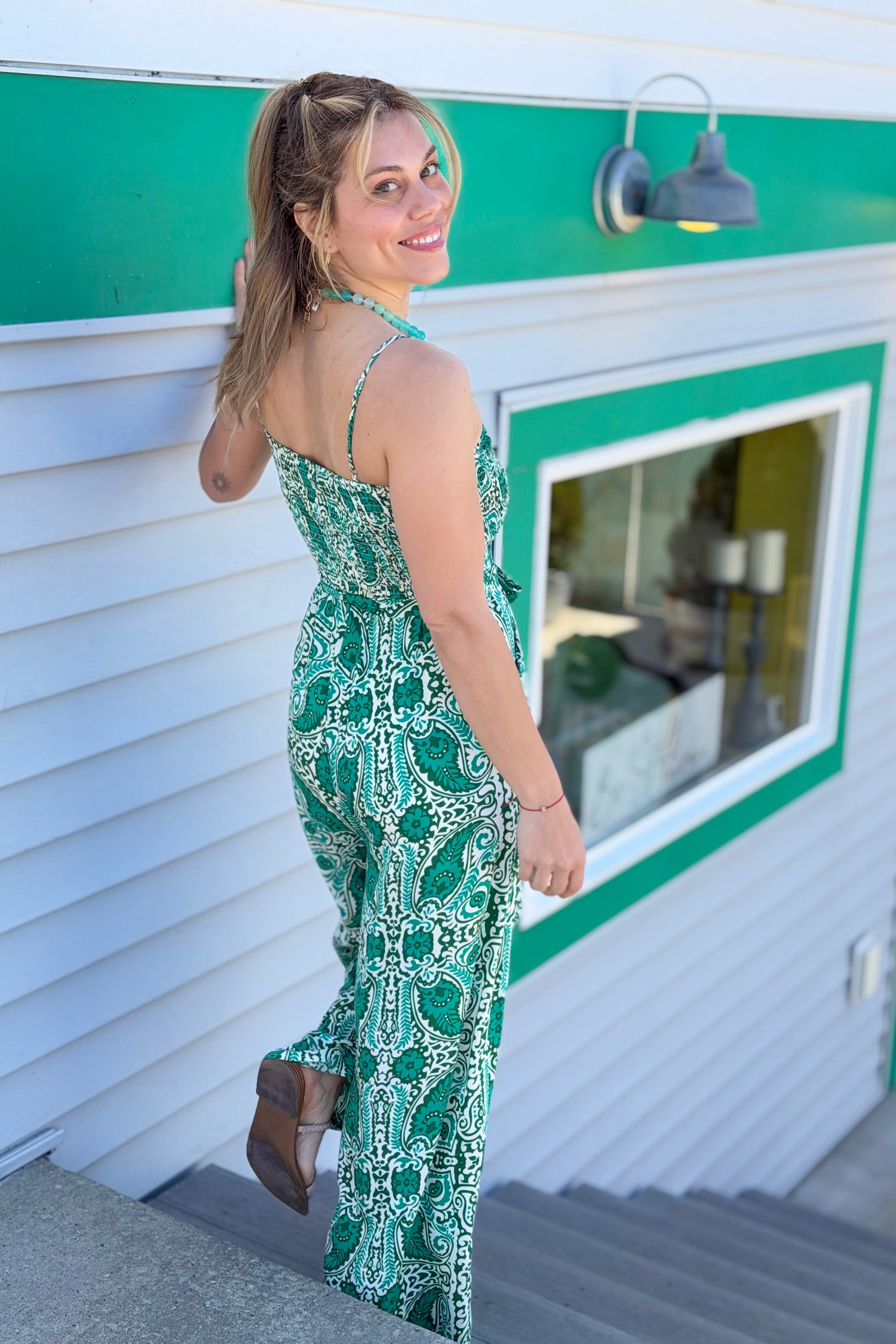 Tube Top Jumpsuit - Green