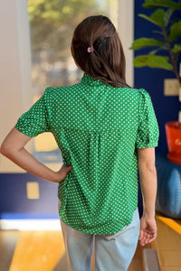 Short Sleeve Bow Top - Green