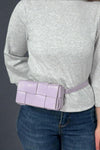 Woven Crossbody Waist Bag - Lilac