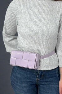 Woven Crossbody Waist Bag - Lilac