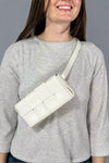 Woven Crossbody Waist Bag - White