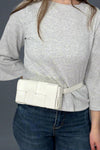 Woven Crossbody Waist Bag - White