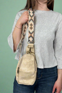 Crossbody Bag With Guitar Strap - Cream