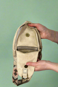 Crossbody Bag With Guitar Strap - Cream