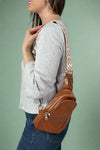 Crossbody Bag With Guitar Strap - Brown