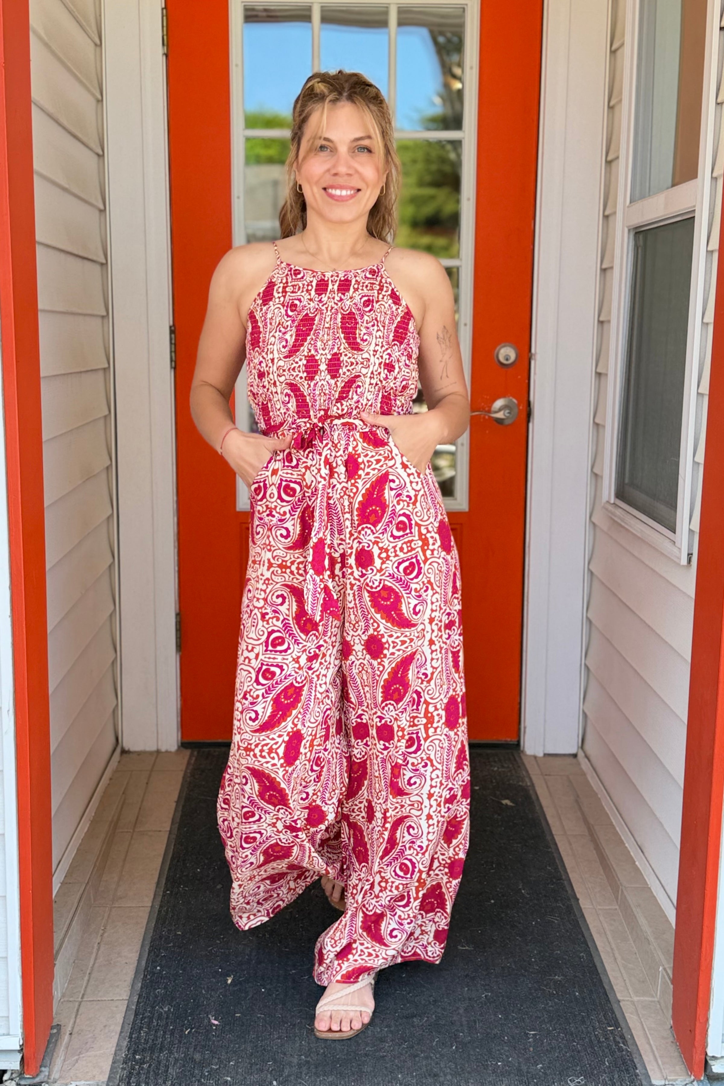 Tube Top Jumpsuit - Fuchsia