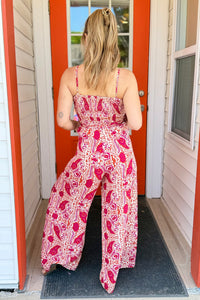 Tube Top Jumpsuit - Fuchsia
