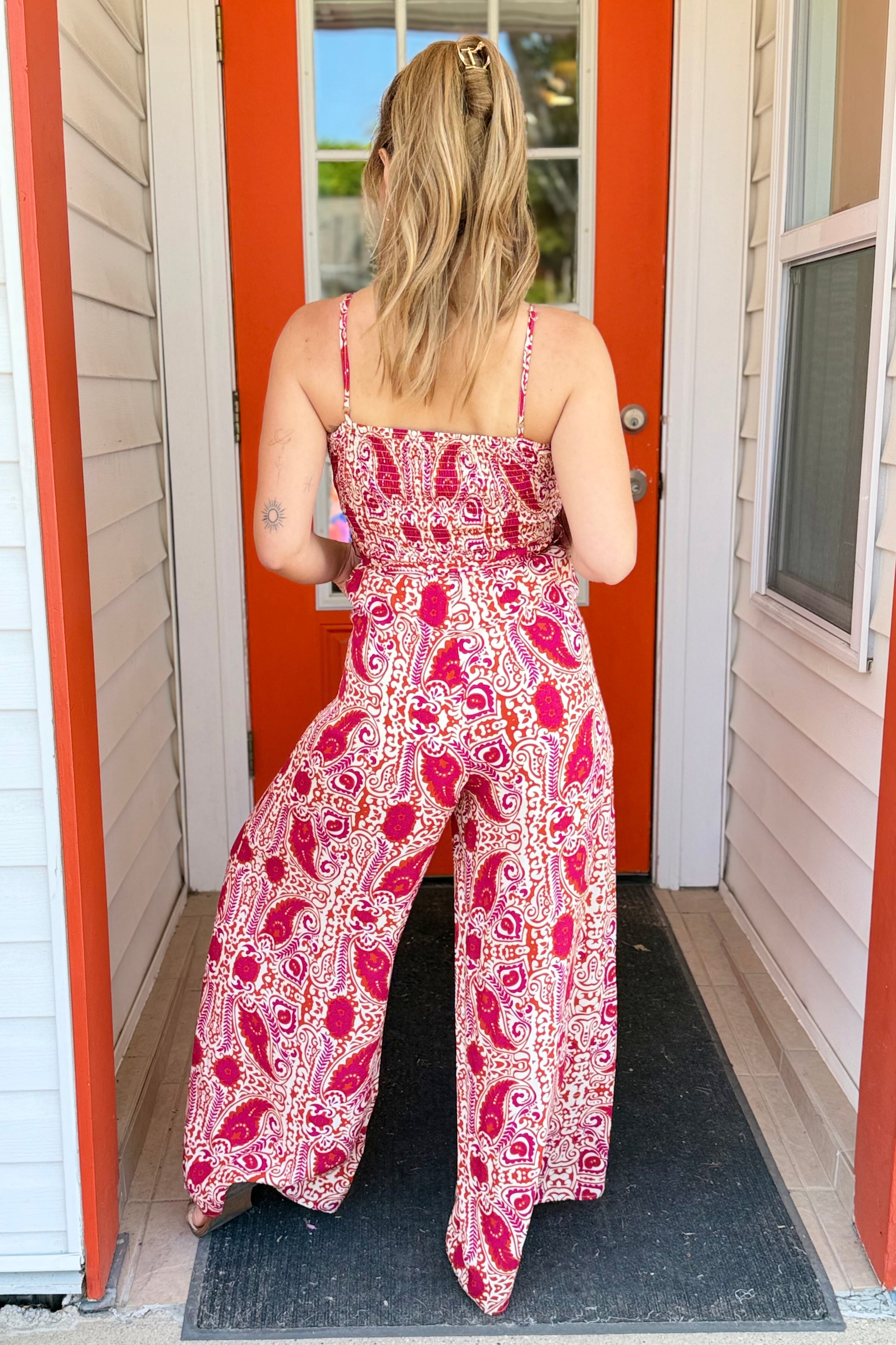 Tube Top Jumpsuit - Fuchsia
