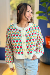 Multi-Colored Floral Summer Cardigan