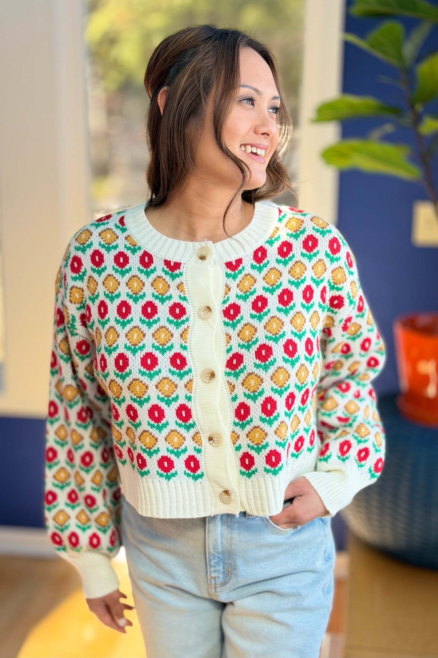 Multi-Colored Floral Summer Cardigan