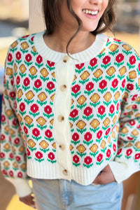 Multi-Colored Floral Summer Cardigan