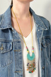 Abstract Beaded Pendant Necklace